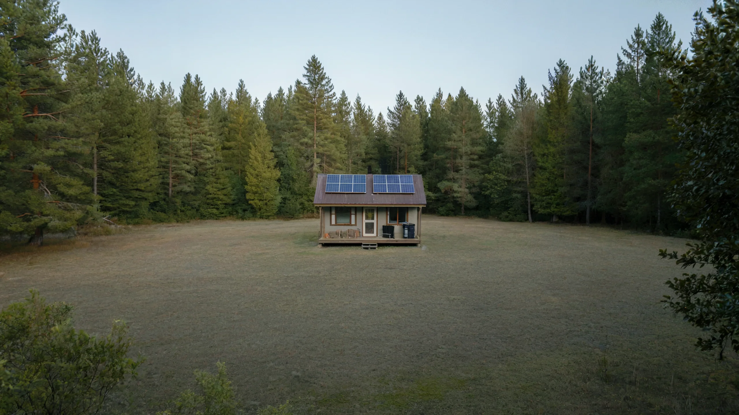 Off-grid cabin powered by solar